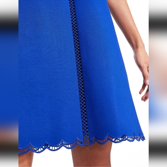 TED BAKER LONDON ROYAL BLUE CODI SCALLOPED DRESS - Picture 8 of 10